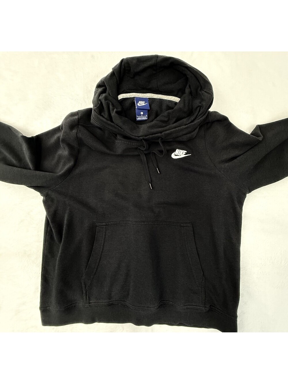Nike Womens L Black Funnel Neck Hoodie Pullover Kangaroo Pocket - Picture 4 of 10